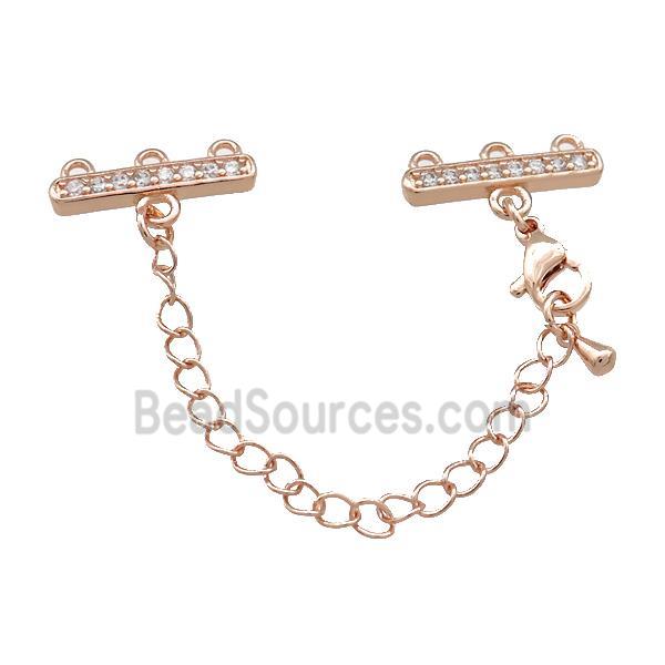 Copper CordEnd Pave Zircon Rose Gold