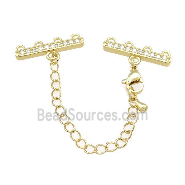 Copper CordEnd Pave Zircon Gold Plated