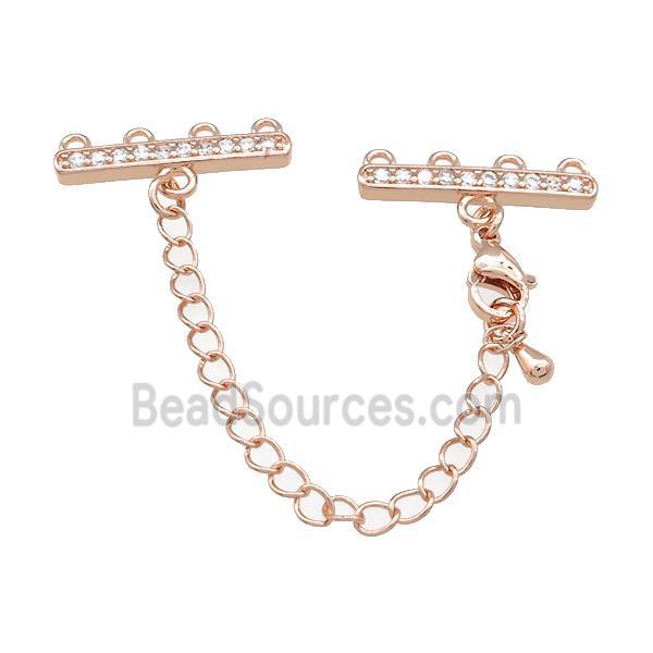 Copper CordEnd Pave Zircon Rose Gold