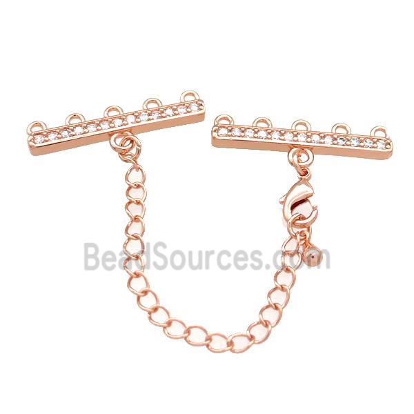 Copper CordEnd Pave Zircon Rose Gold