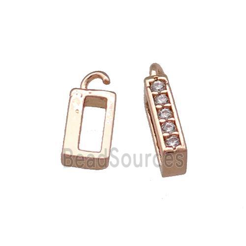 Copper Bail Pave Zircon Rose Gold