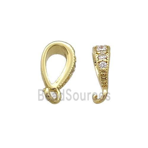 Copper Bail Pave Zircon Gold Plated