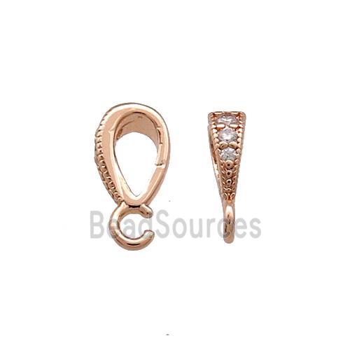 Copper Bail Pave Zircon Rose Gold