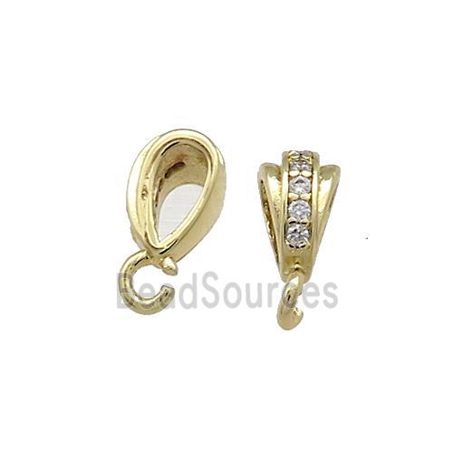 Copper Bail Pave Zircon Gold Plated