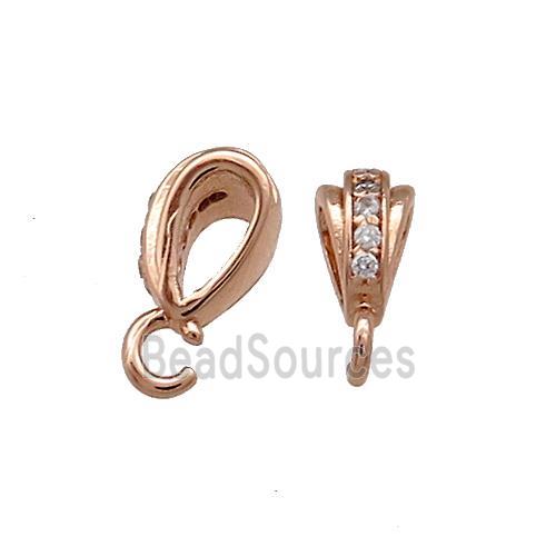 Copper Bail Pave Zircon Rose Gold