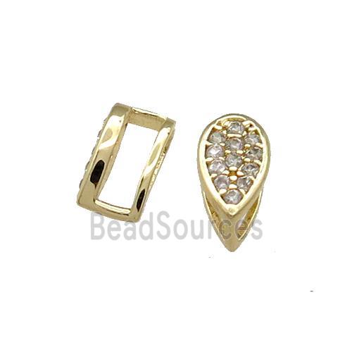 Copper Bail Pave Zircon Gold Plated