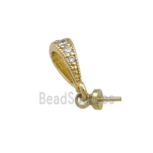 Copper Bail Pave Zircon Gold Plated