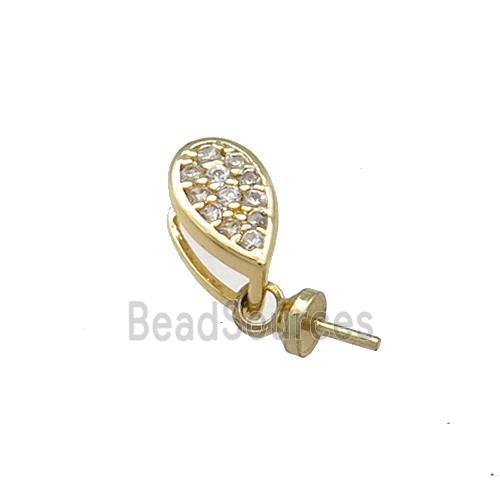 Copper Bail Pave Zircon Gold Plated