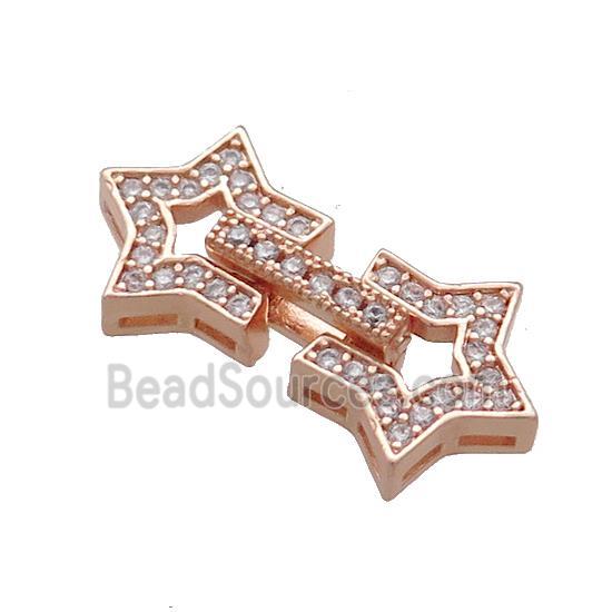 Copper Star Clasp Pave Zircon Rose Gold