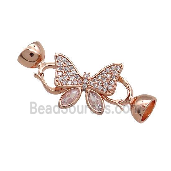 Copper Butterfly Clasp Pave Zircon Rose Gold