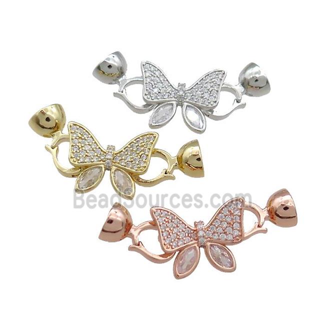 Copper Butterfly Clasp Pave Zircon Mixed