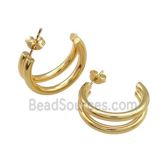 Copper Stud Earrings Gold Plated