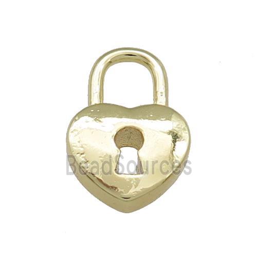 Copper Lock Pendant Heart 18K Gold Plated