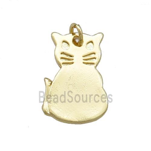 Copper Cat Charms Pendant Halloween 18K Gold Plated