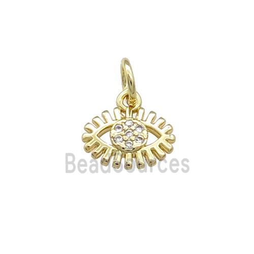 Copper Eye Pendant Pave Zircon Gold Plated