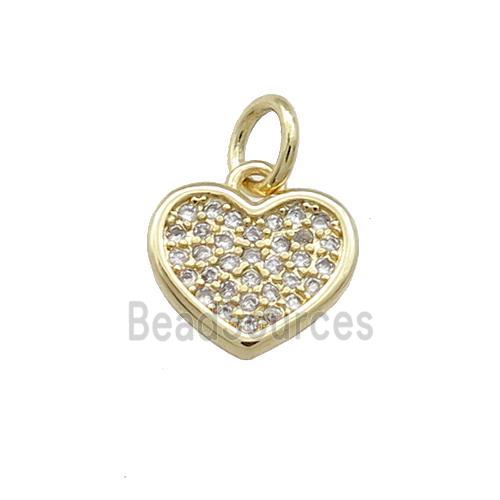 Copper Heart Pendant Pave Zircon Gold Plated