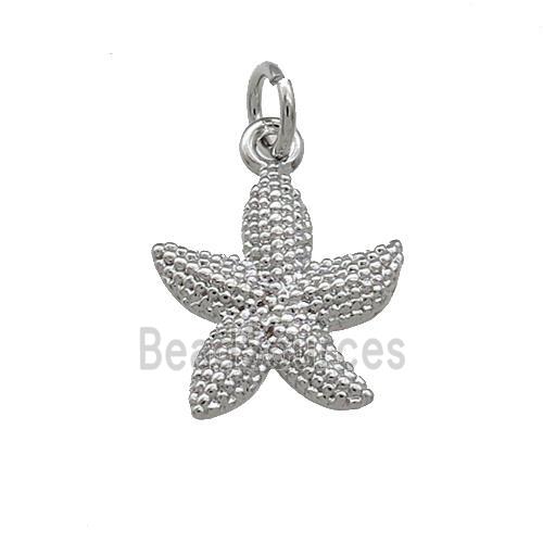 Copper Starfish Pendant Platinum Plated