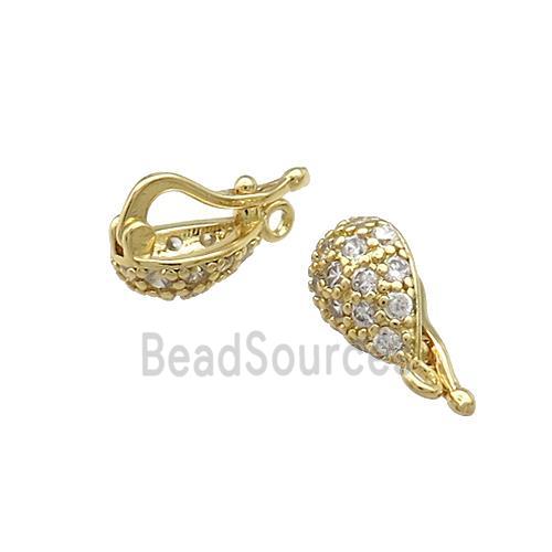 Copper Clasp Pave Zircon Gold Plated