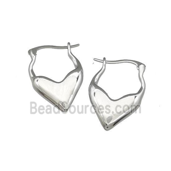 Copper Latchback Earrings Platinum Plated