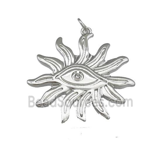 Evil Eye Charms Copper Pendant Platinum Plated