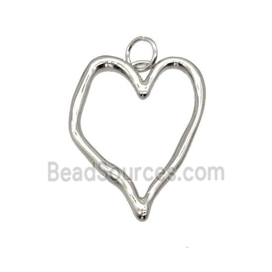 Copper Heart Pendant Platinum Plated