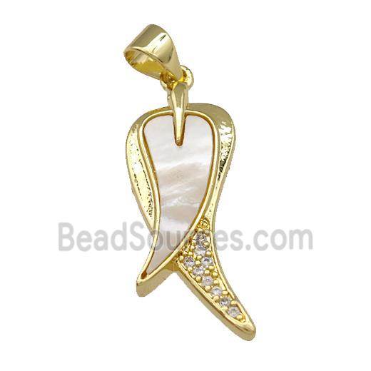 Copper Capsicum Chili Charms Pendant Pave Shell Zirconia 18K Gold Plated