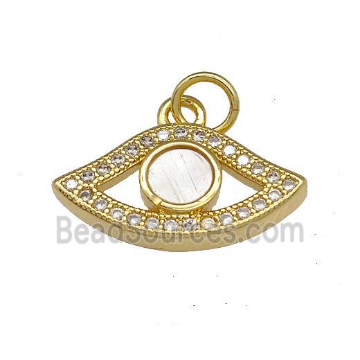 Copper Lips Pendant Pave Shell Zirconia 18K Gold Plated