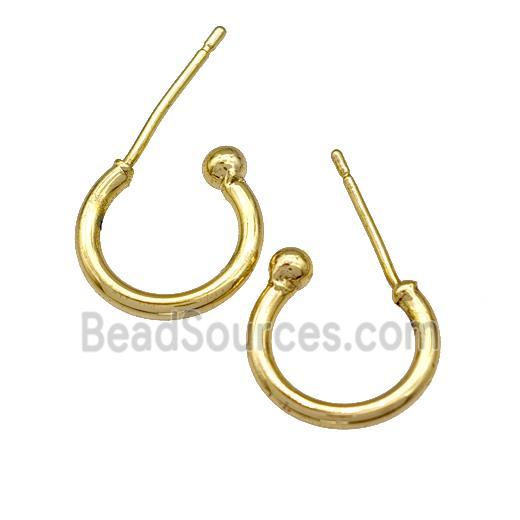 Copper Stud Earrings Gold Plated