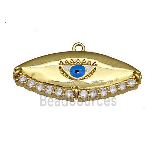 Copper Evil Eye Charms Pendant Micro Pave Zirconia Gold Plated