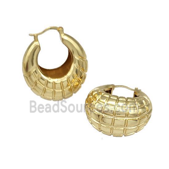 Copper Latchback Earrings Hollow Gold Plated