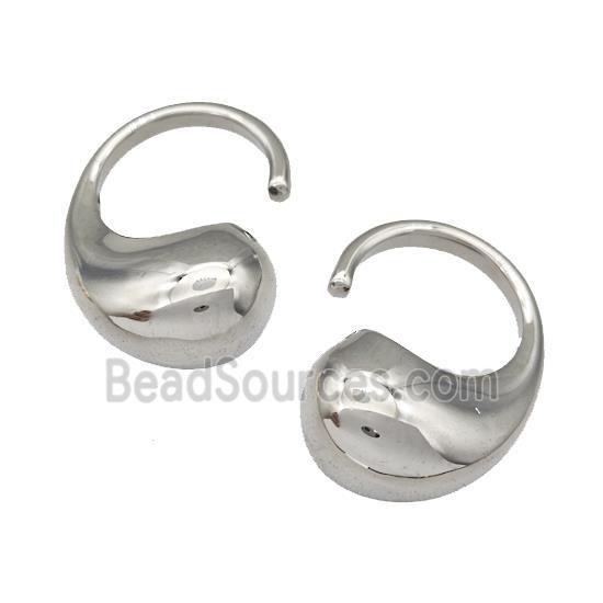 Copper Hook Earring Hollow Platinum Plated