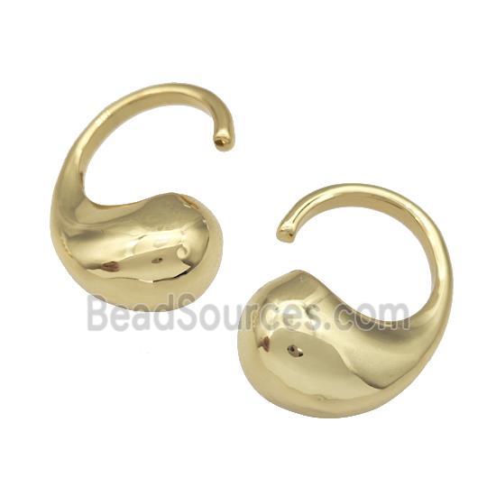 Copper Hook Earring Hollow Gold Plated