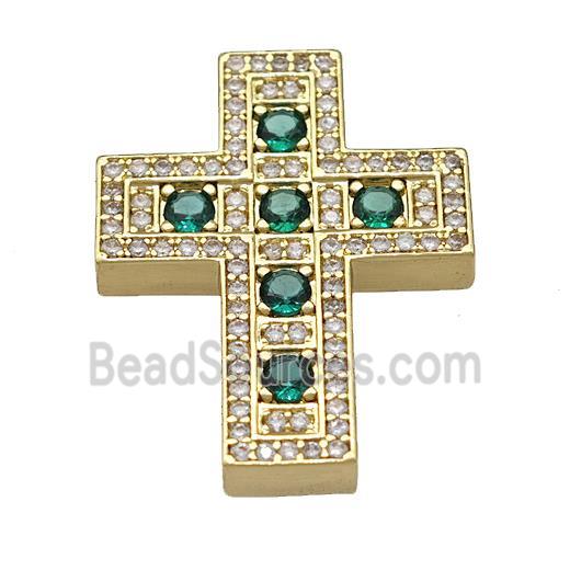 Copper Cross Pendant Micro Pave Zirconia Gold Plated