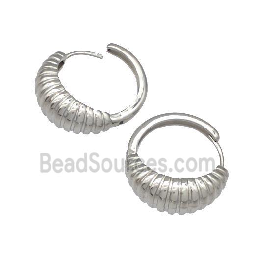 Copper Hoop Earrings Platinum Plated