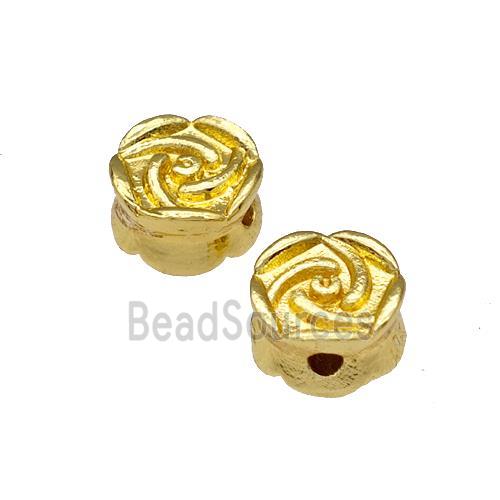 Copper Flower Beads Gold Plated