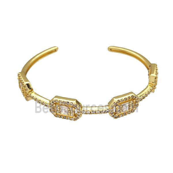 Copper Bangles Pave Zircon Gold Plated