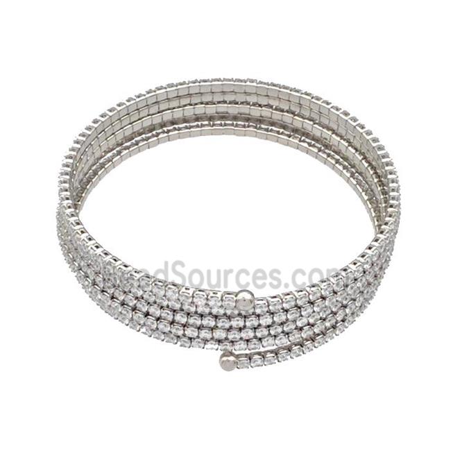 Copper Bangles Micro Pave Zirconia Platinum Plated