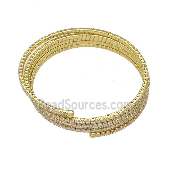 Copper Bangles Pave Zircon Gold Plated