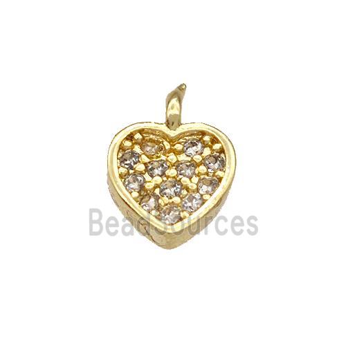 Copper Heart Pendant Micro Pave Zirconia Gold Plated