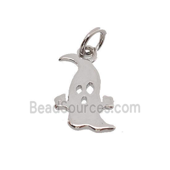 Halloween Ghost Charms Copper Pendant Platinum Plated