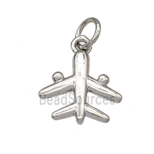 Copper Airplane Charms Pendant Platinum Plated