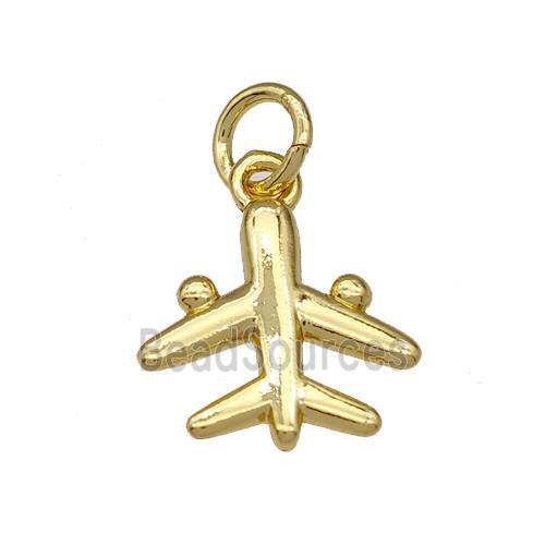 Copper Airplane Charms Pendant Gold Plated