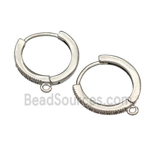 Copper Hoop Earrings Platinum Plated