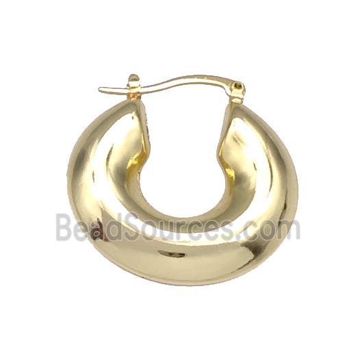 Copper Latchback Earrings Hollow Gold Plated