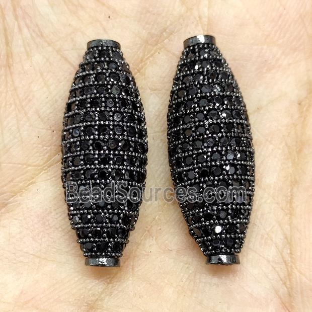 Copper Rice Beads Micro Pave Zirconia Black Plated