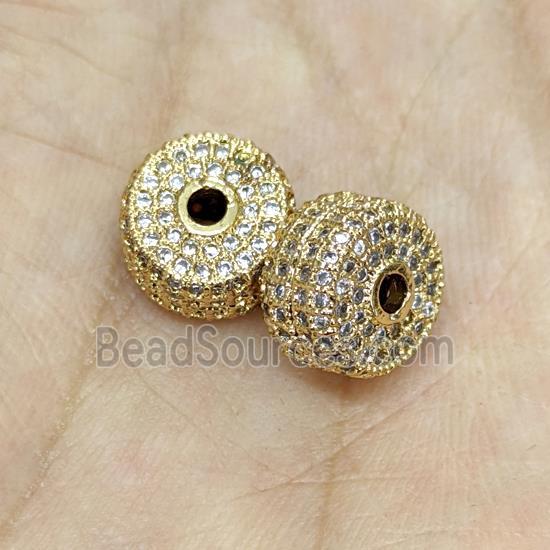 Copper Heishi Spacer Beads Micro Zirconia Gold Plated