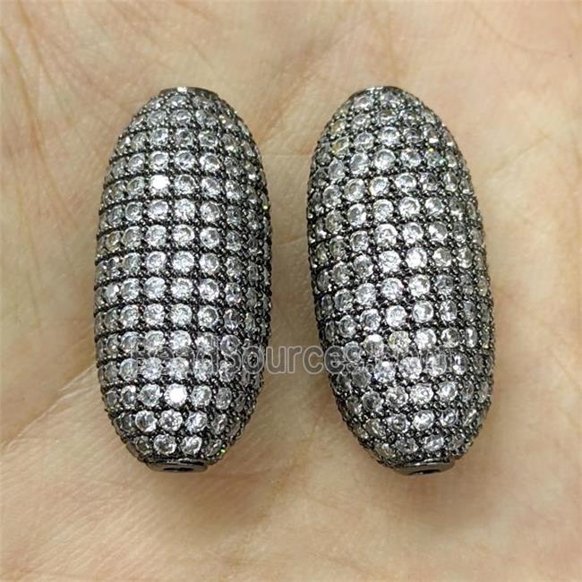 Copper Rice Beads Micro Pave Zirconia Black Plated