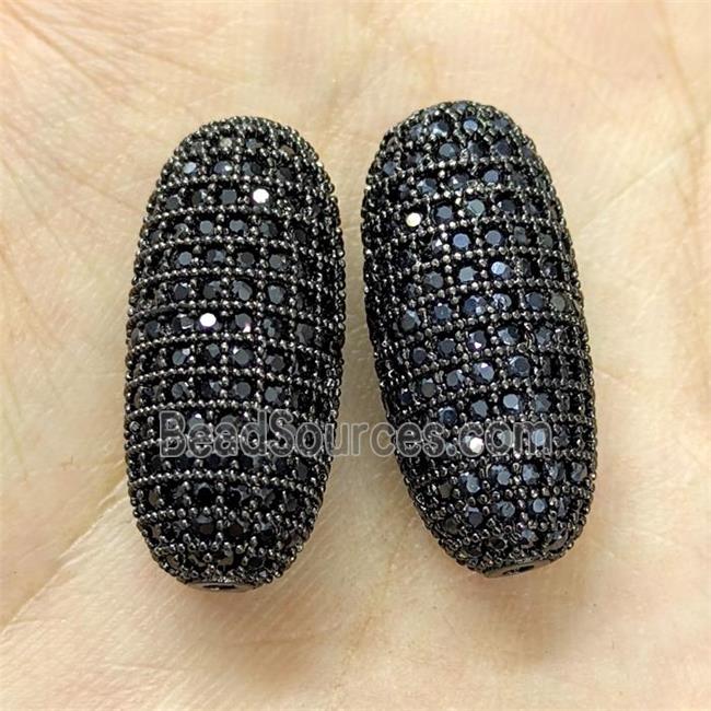 Copper Rice Beads Micro Pave Zirconia Black Plated