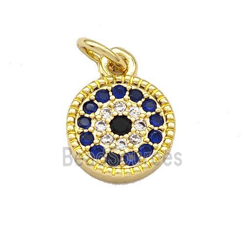 Copper Circle Pendant Micro Pave Zirconia Gold Plated