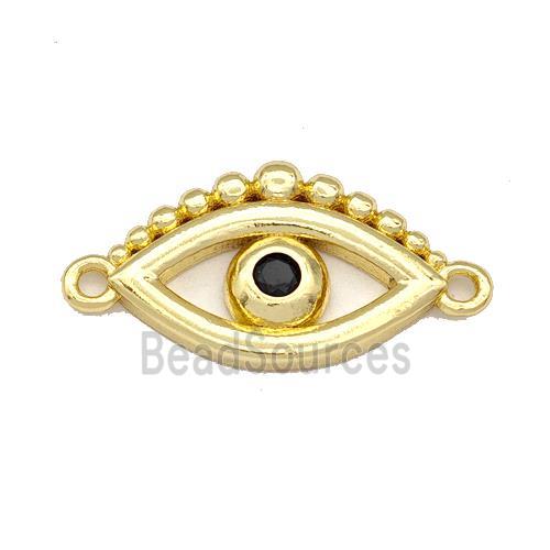 Copper Eye Connector Pave Zircon Gold Plated